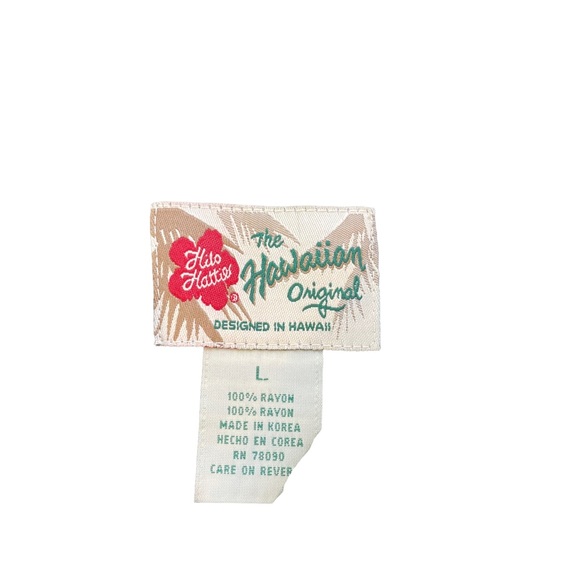 Hilo Hattie Vintage 80's 100% Rayon Short Sleeve Button Down Aloha Shirt Large - Picture 10 of 10